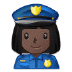 👮🏿‍♀️ woman police officer: dark skin tone display on Samsung